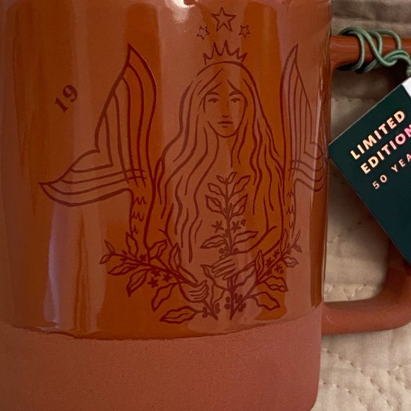 Mermaid Spring 2021 Starbucks 50th Anniversary Mug Terra Cotta Ceramic 12 Oz Mug - Picture 4 of 15